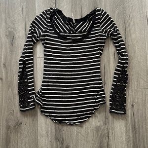 Free People Scoopneck with detailed long sleeve
